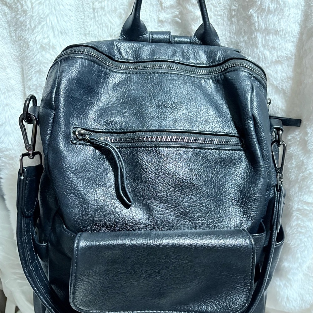 MMS Design Studio Black Leather Backpack